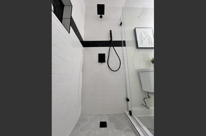 Winchester after photo: Walk-in shower detail