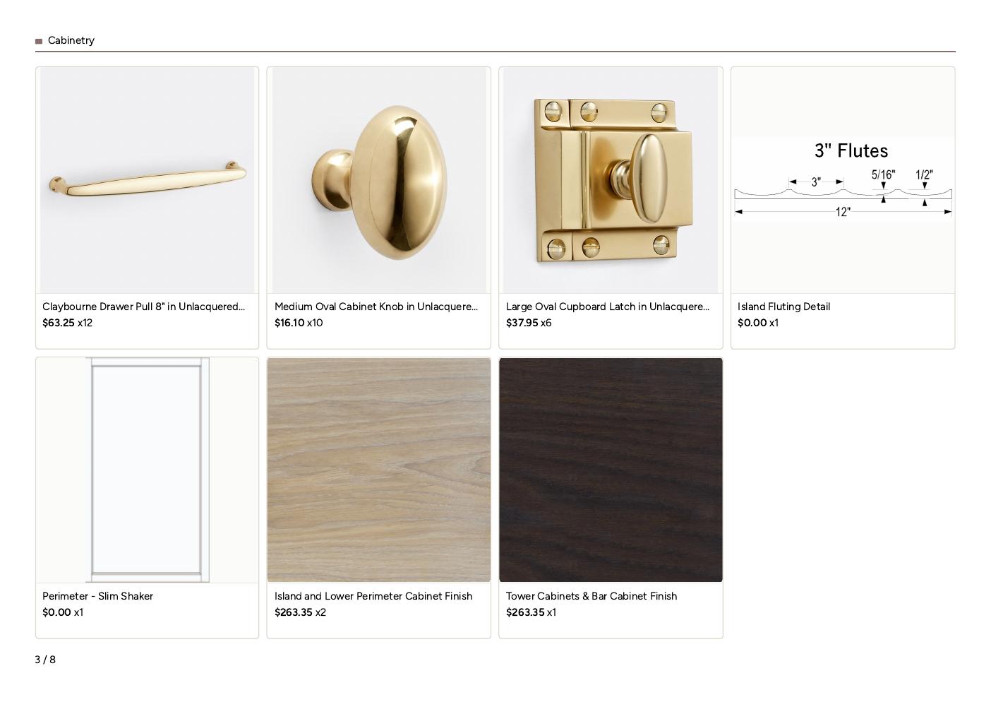 Sample kitchen selection board, page 3 of 8