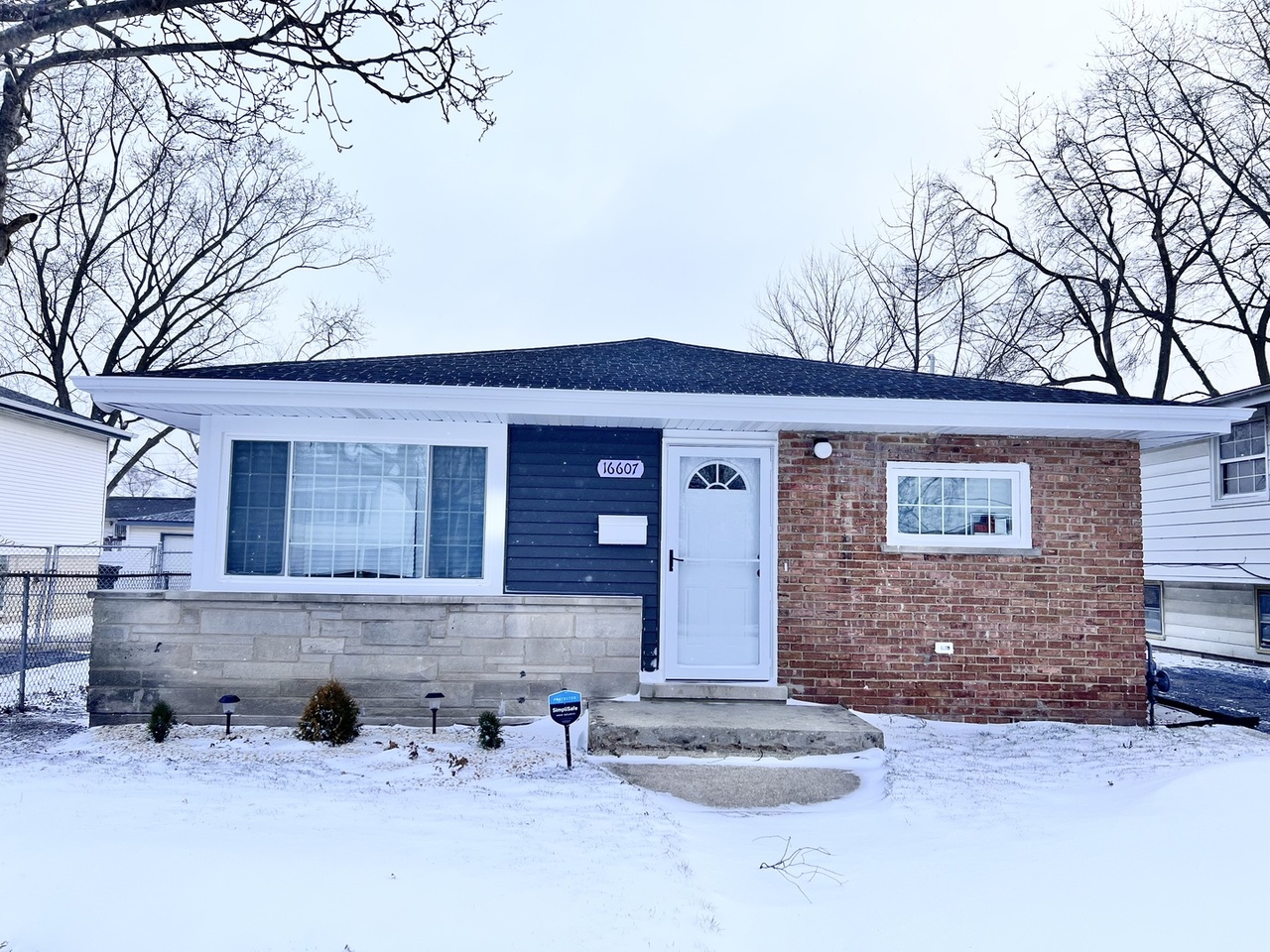 Winchester after photo: Front of the finished brick ranch