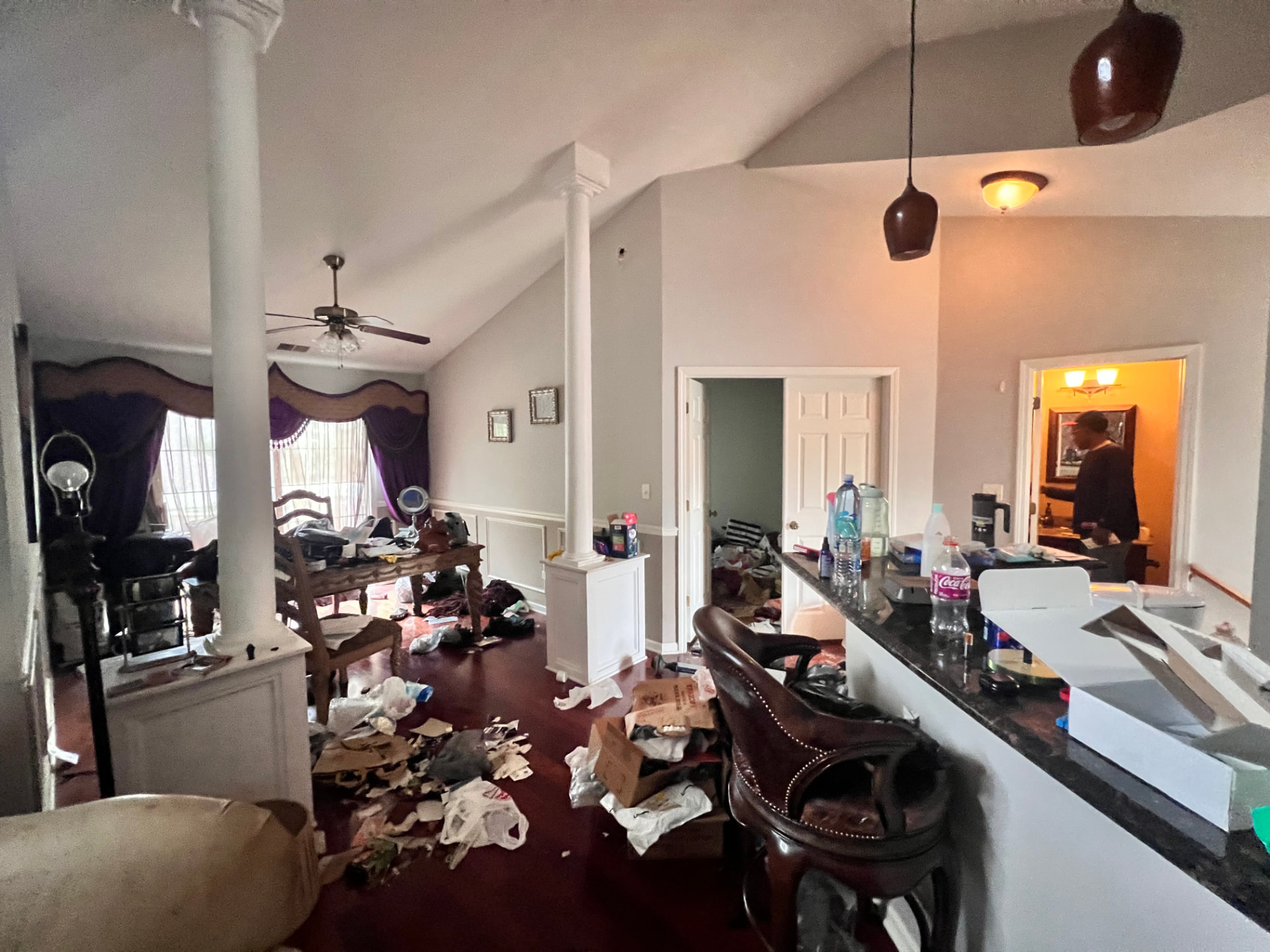 Rutland before photo: Dining area & kitchen counter