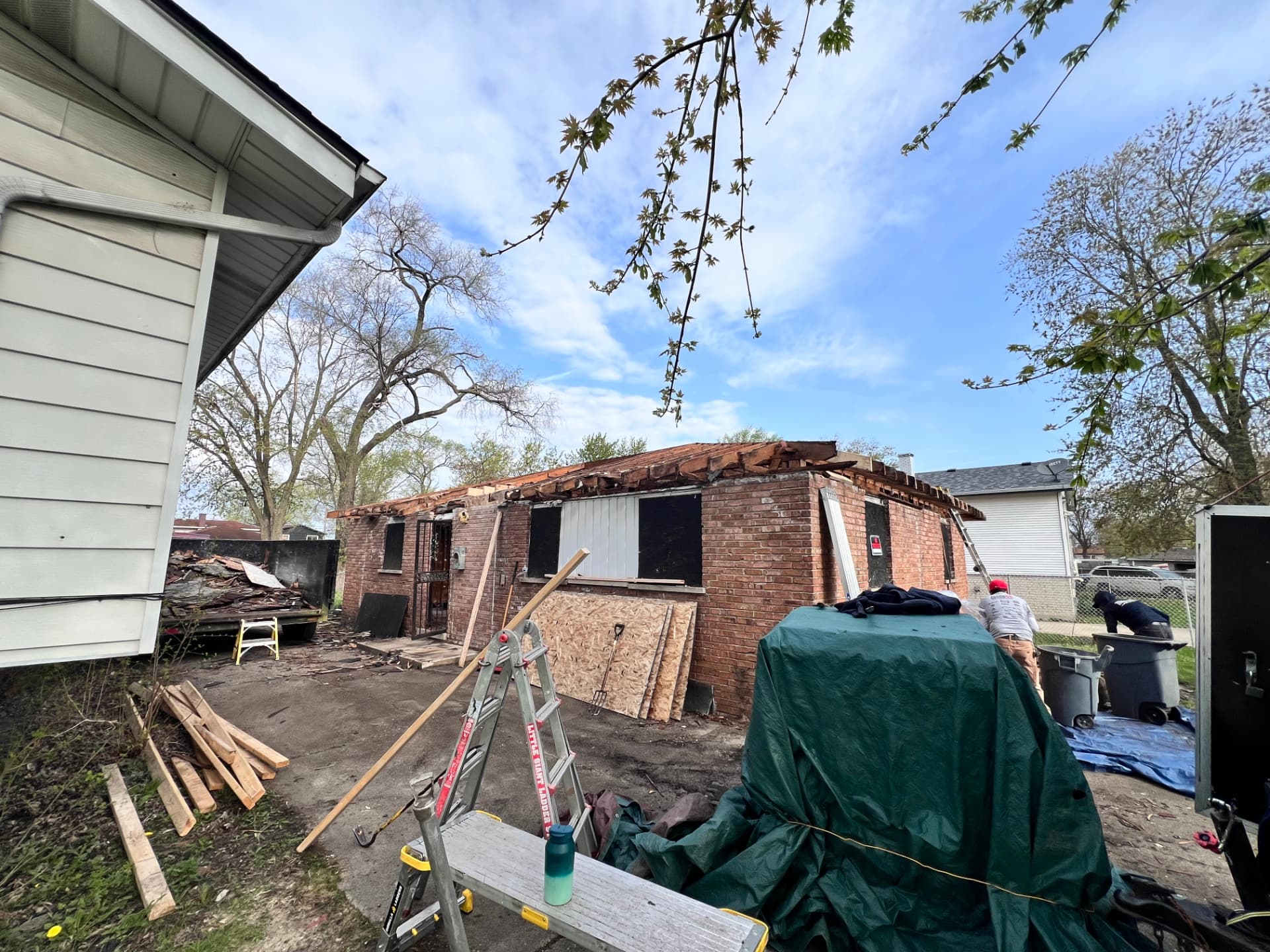 Winchester before photo: Brick exterior with roof removed