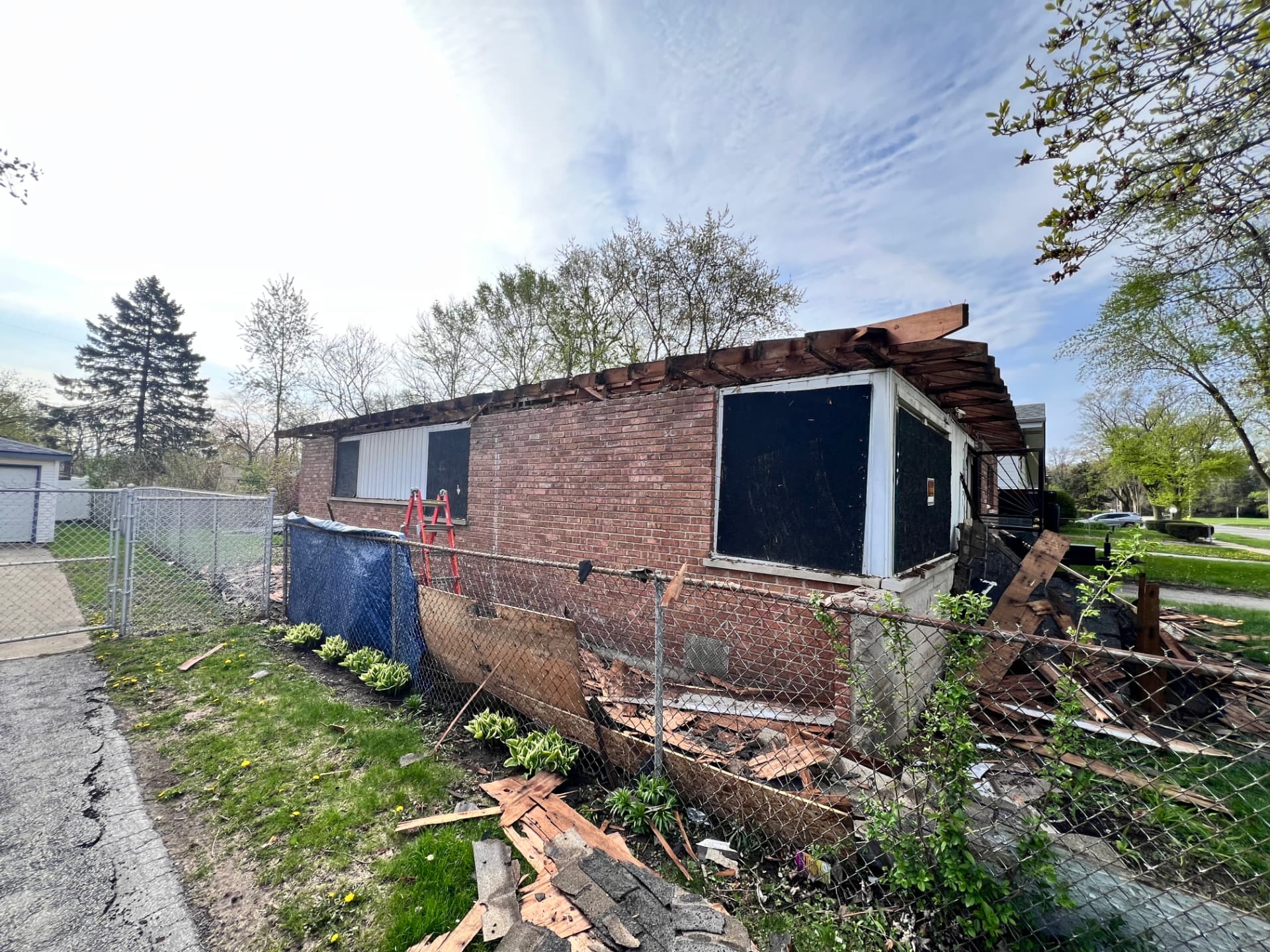 Winchester before photo: Side exterior during demolition