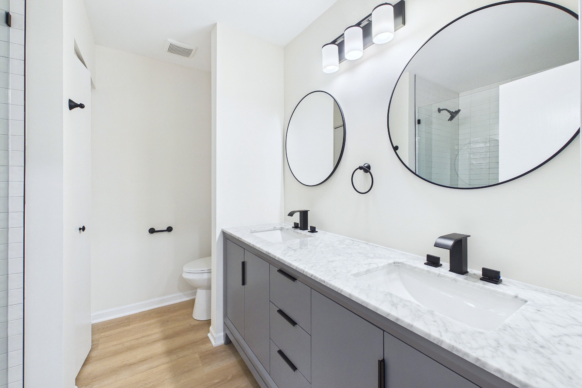 Charlotte after photo: Primary bath double vanity
