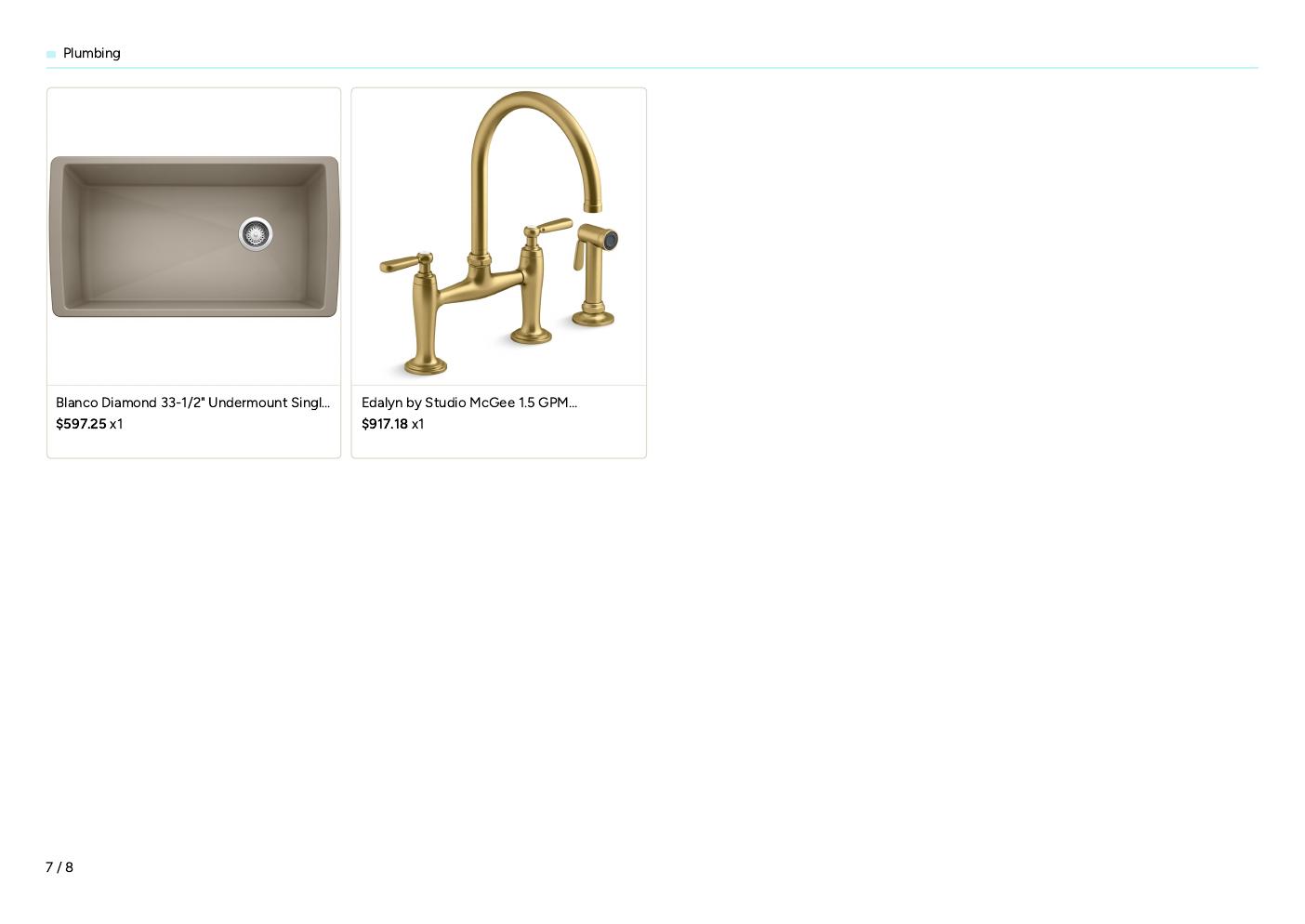 Sample kitchen selection board, page 7 of 8
