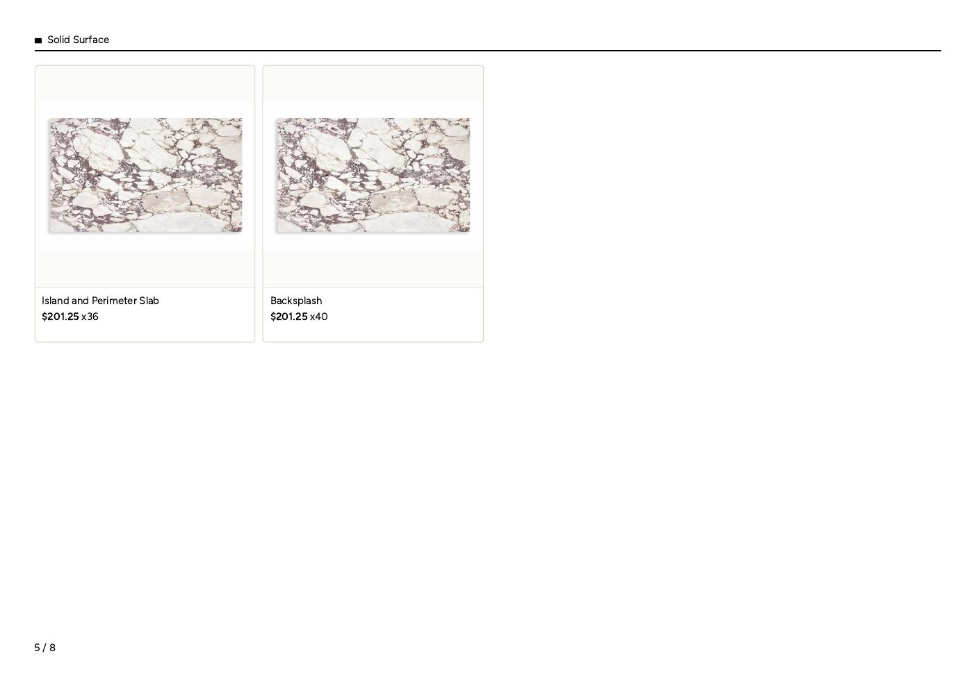 Sample kitchen selection board, page 5 of 8