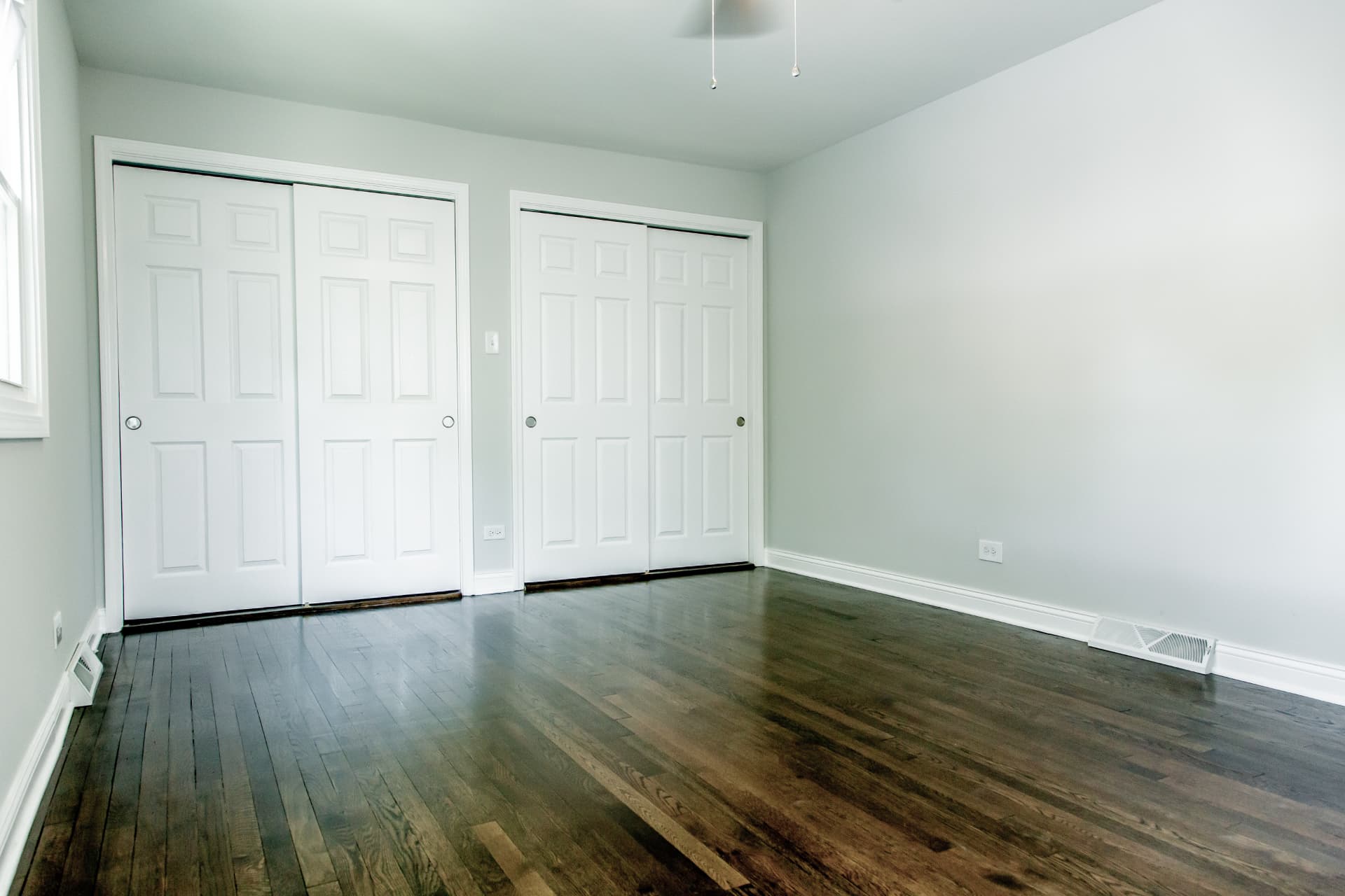 Wood after photo: Finished bedroom and closet doors